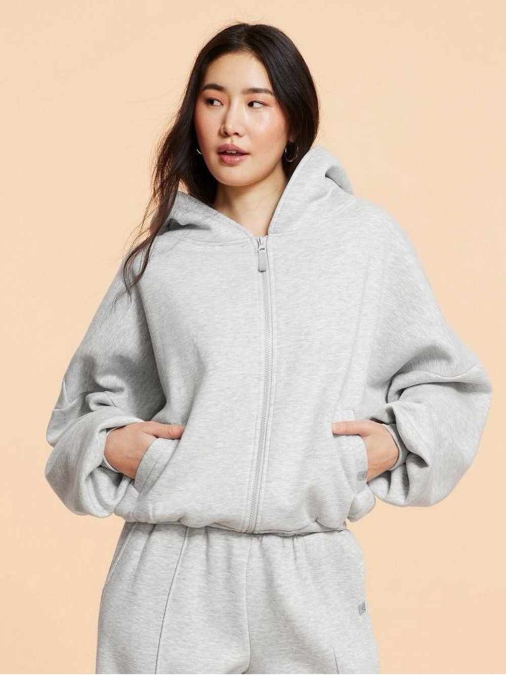 Blogilates Marshmallow Full Zip Hooded Sweatshirt
